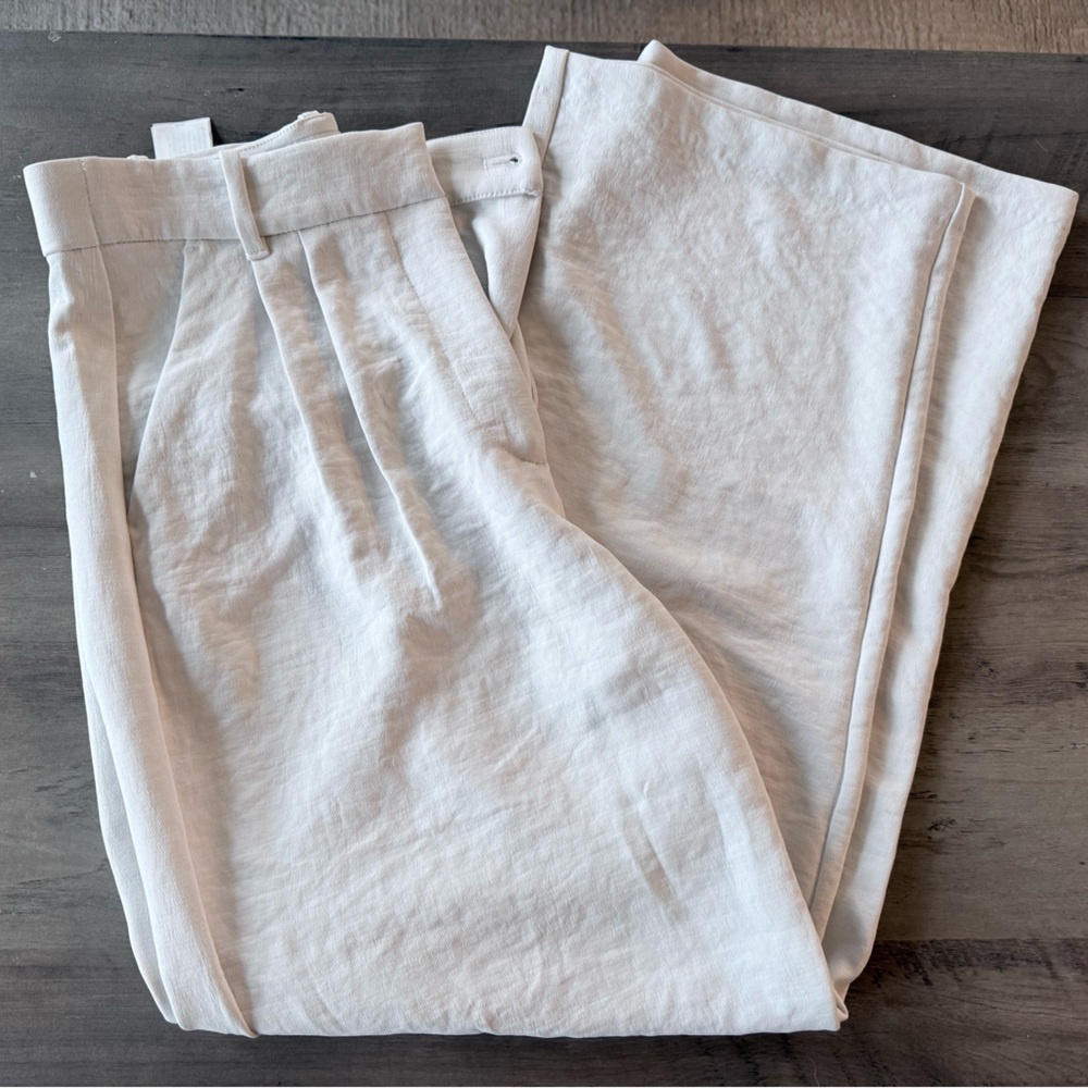 Abercrombie & Fitch Light Beige Wide-Leg Trousers